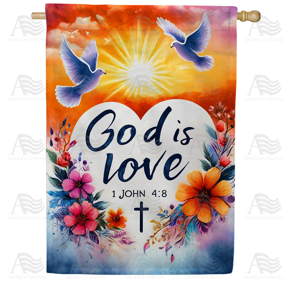 God Is Love Doves Double Sided House Flag