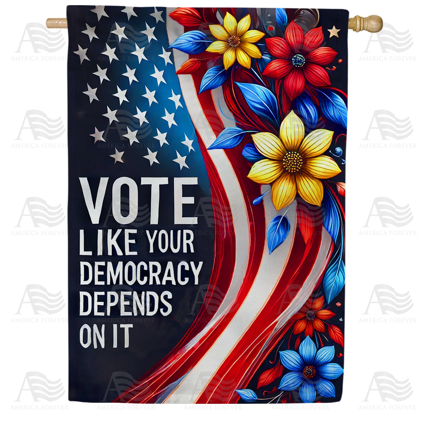 Vote For Democracy Double Sided House Flag