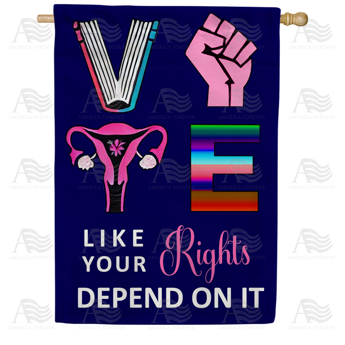 Vote Like Your Rights Depend On It Double Sided House Flag