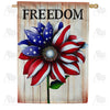 Freedom Patriotic Flower Double Sided House Flag