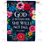 God Is Within Her Flag Floral Double Sided House Flag