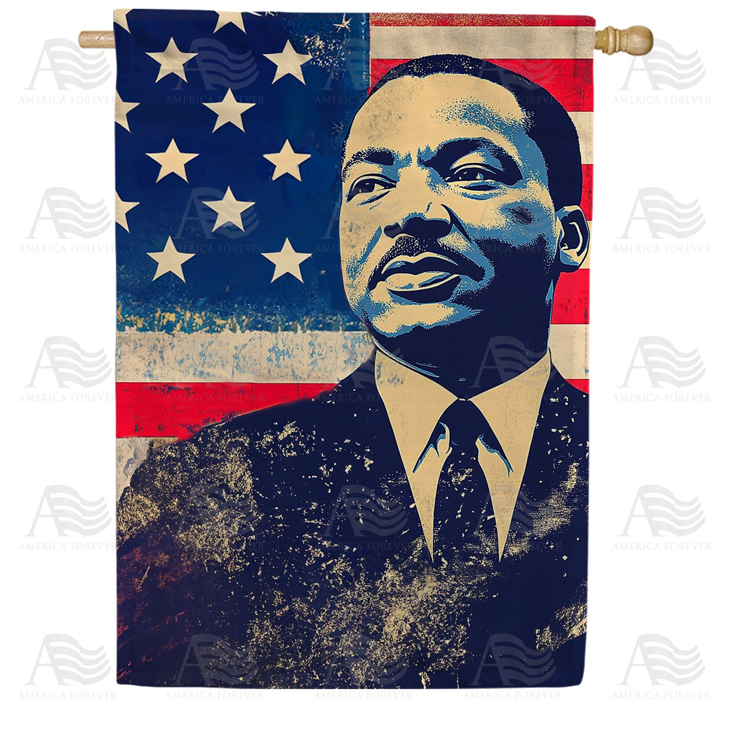 Martin Luther King Jr Patriotic Double Sided House Flag