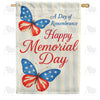 Happy Memorial Day Patriotic Butterflies Double Sided House Flag