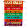 Lake Rules Colorful House Flag
