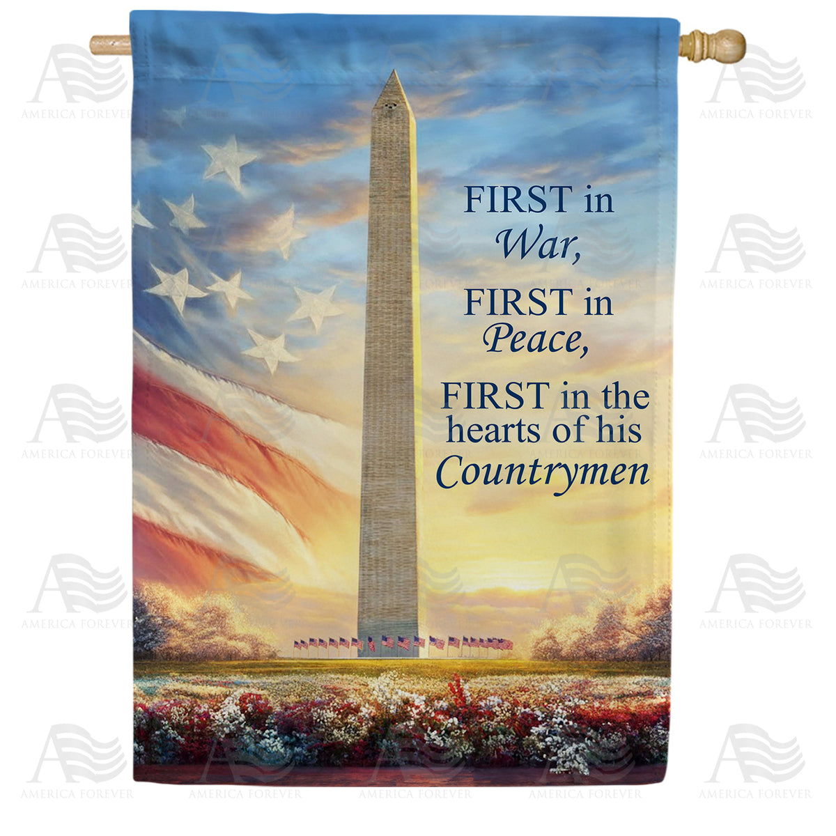 Washington Monument First in War Peace House Flag
