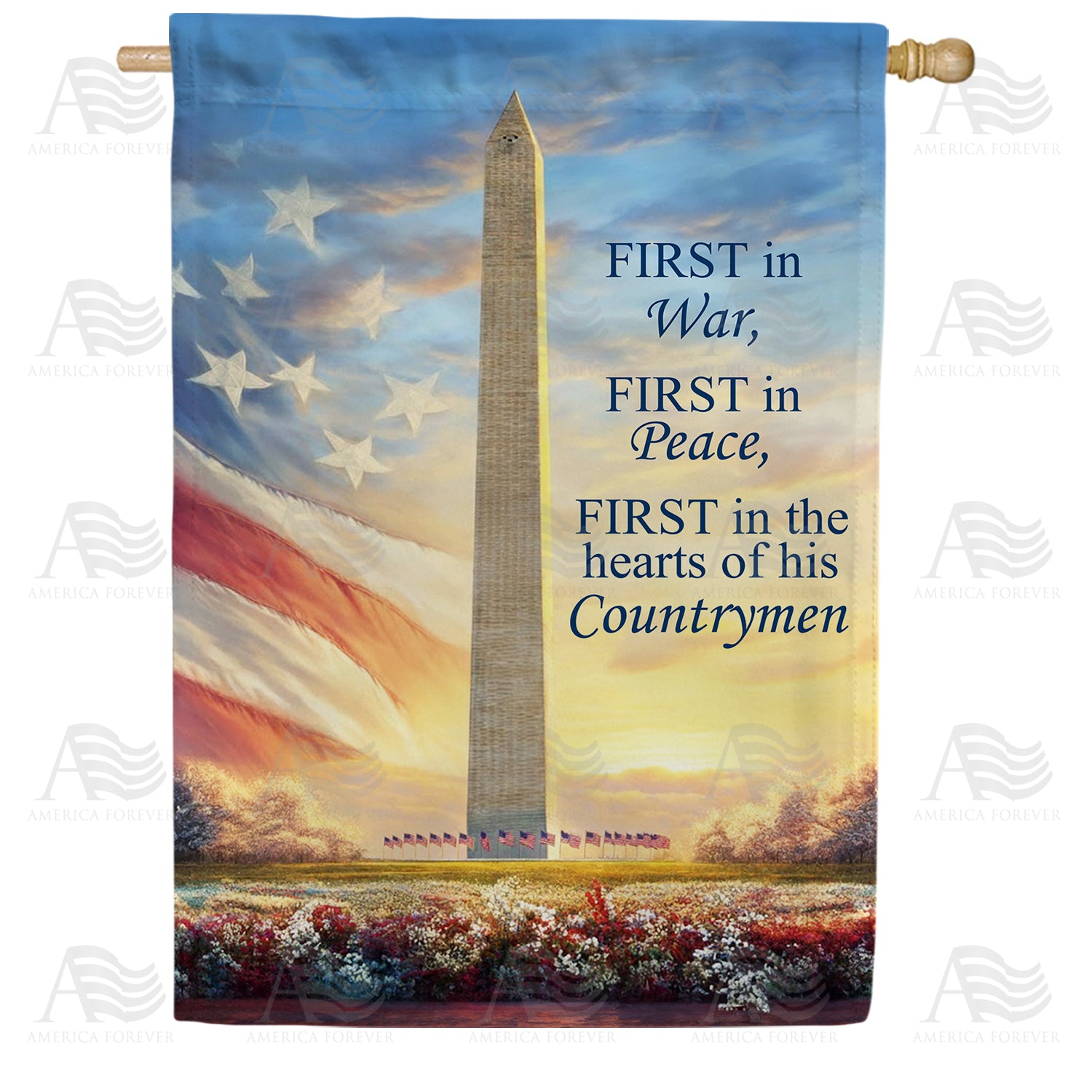 Washington Monument First in War Peace House Flag