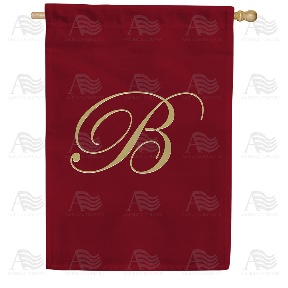 Ornate Script Monogram House Flag