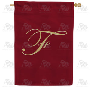 Ornate Script Monogram House Flag