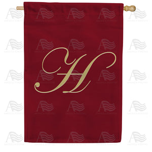 Ornate Script Monogram House Flag