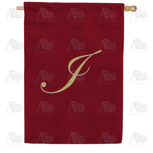 Ornate Script Monogram House Flag