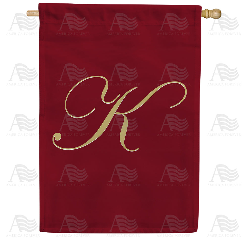 Ornate Script Monogram House Flag