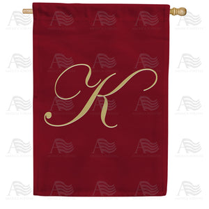 Ornate Script Monogram House Flag