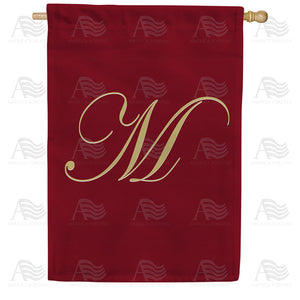 Ornate Script Monogram House Flag