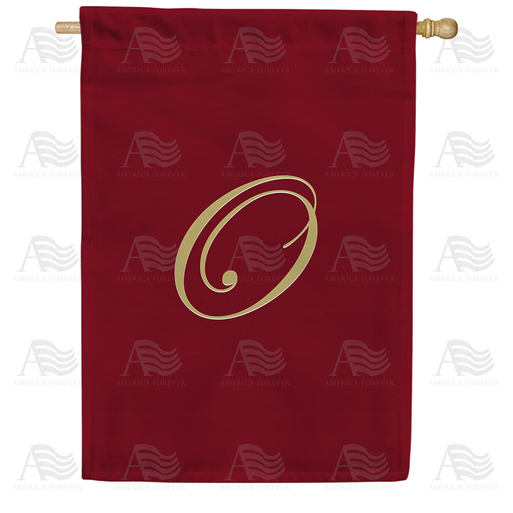 Ornate Script Monogram House Flag
