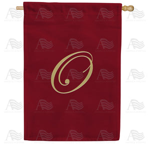 Ornate Script Monogram House Flag