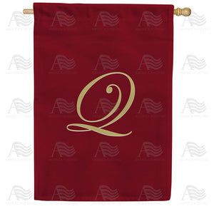 Ornate Script Monogram House Flag