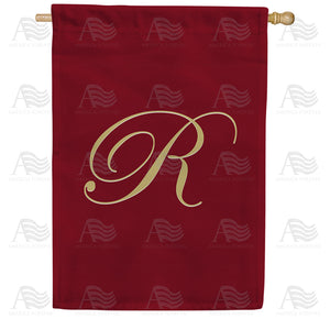 Ornate Script Monogram House Flag