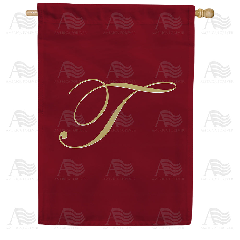 Ornate Script Monogram House Flag