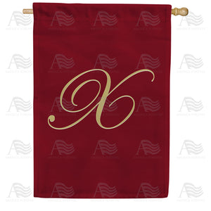 Ornate Script Monogram House Flag