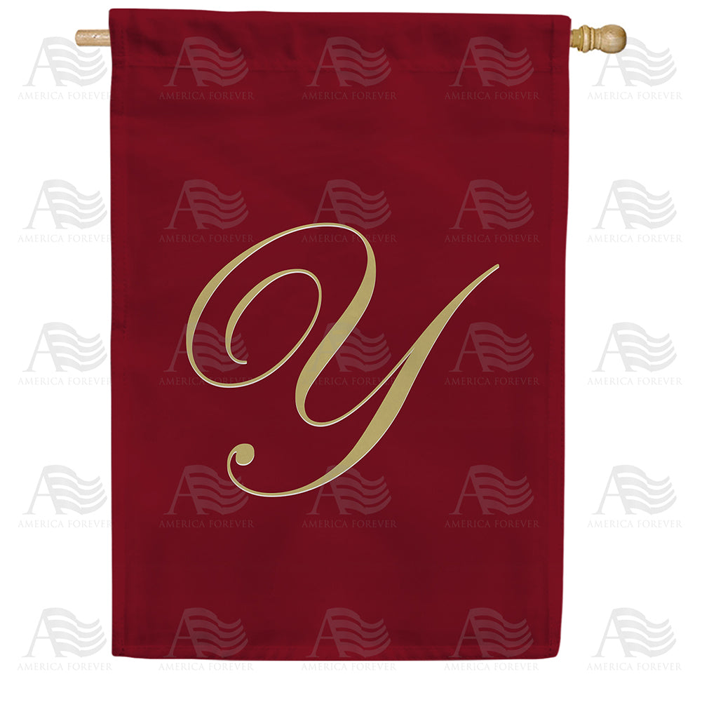 Ornate Script Monogram House Flag