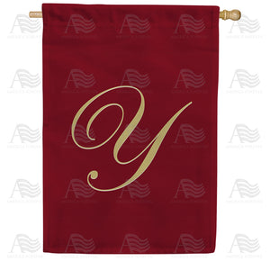 Ornate Script Monogram House Flag