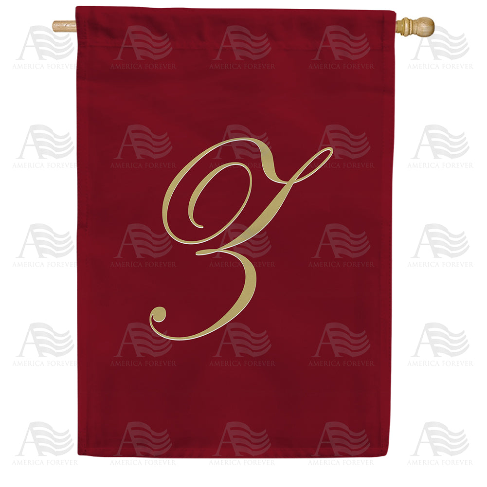 Ornate Script Monogram House Flag