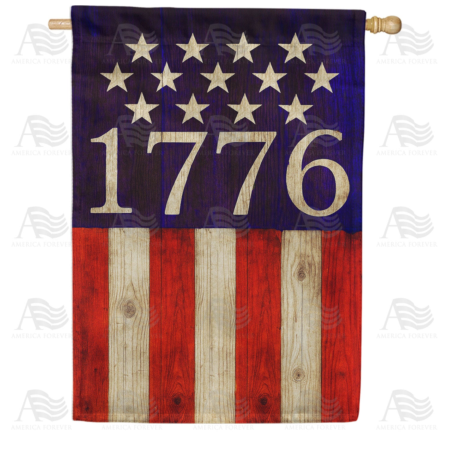 Patriotic 1776 Americana Stars and Stripes House Flag