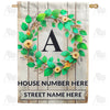 Personalized Monogram Spring Wreath House Flag