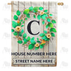 Personalized Monogram Spring Wreath House Flag