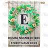 Personalized Monogram Spring Wreath House Flag