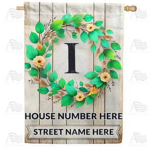Personalized Monogram Spring Wreath House Flag