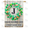 Personalized Monogram Spring Wreath House Flag