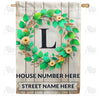 Personalized Monogram Spring Wreath House Flag