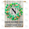 Personalized Monogram Spring Wreath House Flag