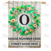Personalized Monogram Spring Wreath House Flag