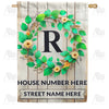 Personalized Monogram Spring Wreath House Flag