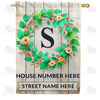 Personalized Monogram Spring Wreath House Flag