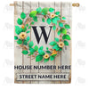 Personalized Monogram Spring Wreath House Flag