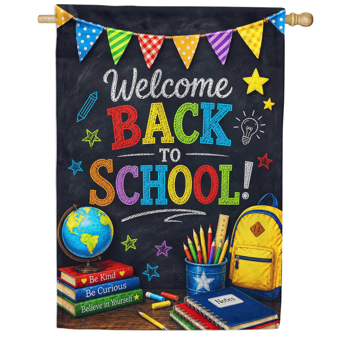 Welcome Back to School House Flag