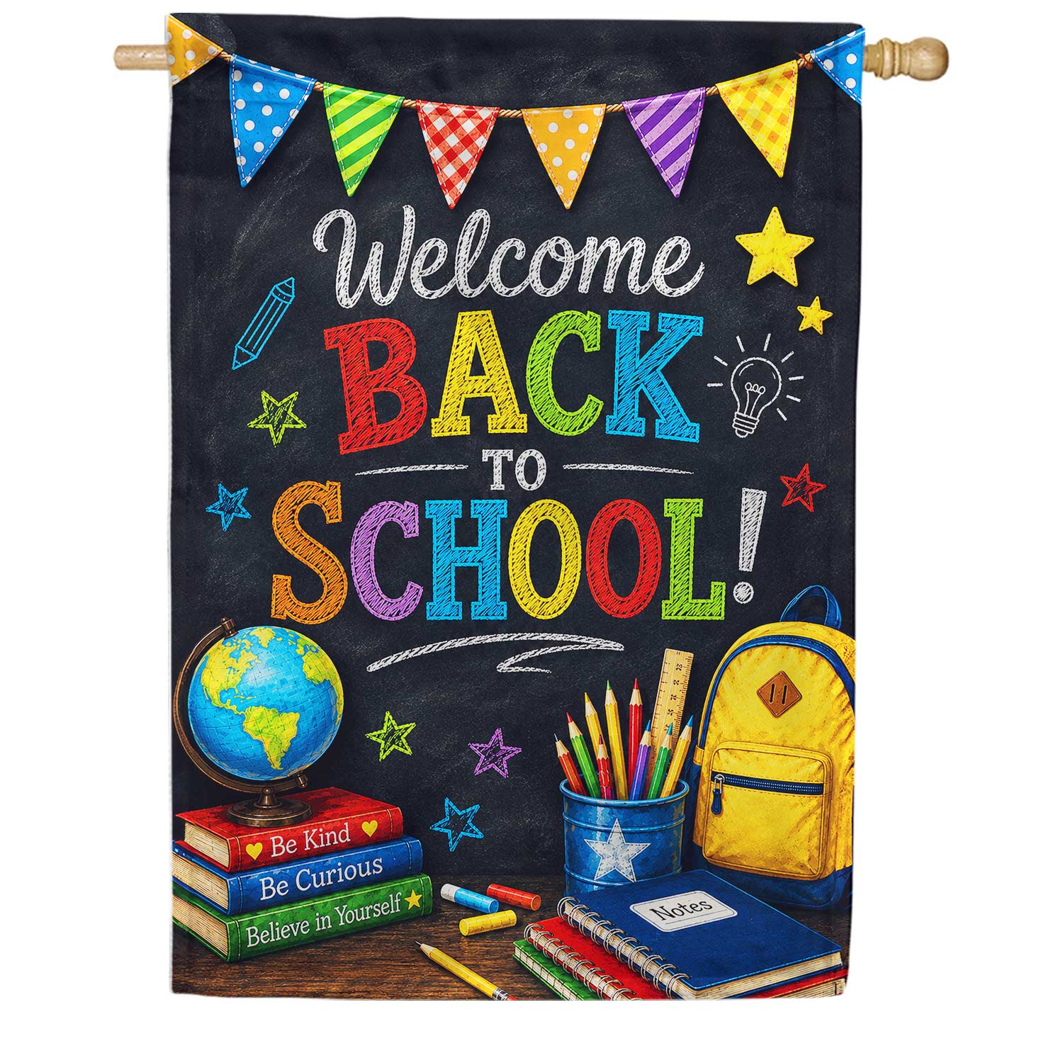 Welcome Back to School House Flag