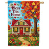 Bless This Home Autumn Dog Welcome House Flag