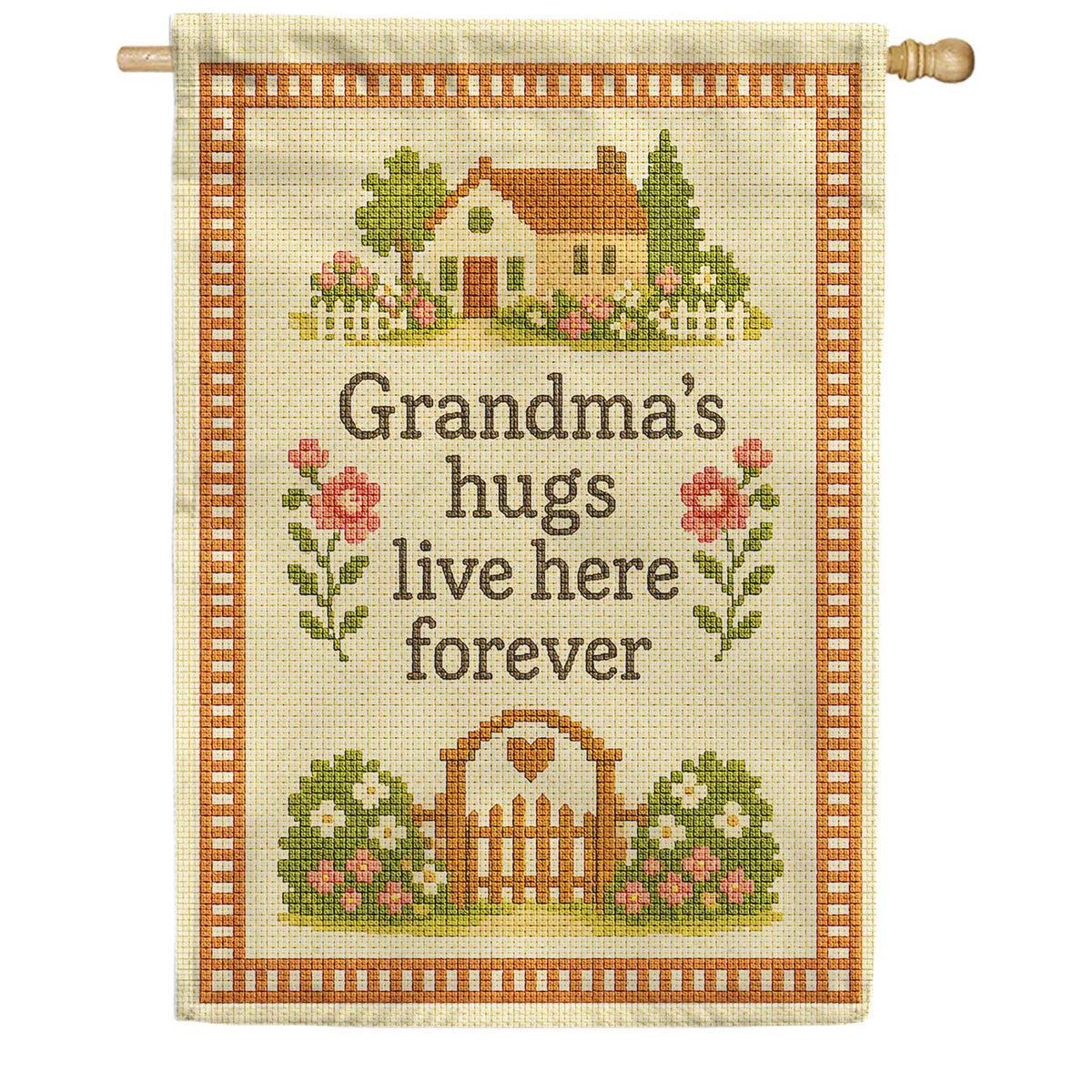 Grandma's Hugs Live Here Forever House Flag