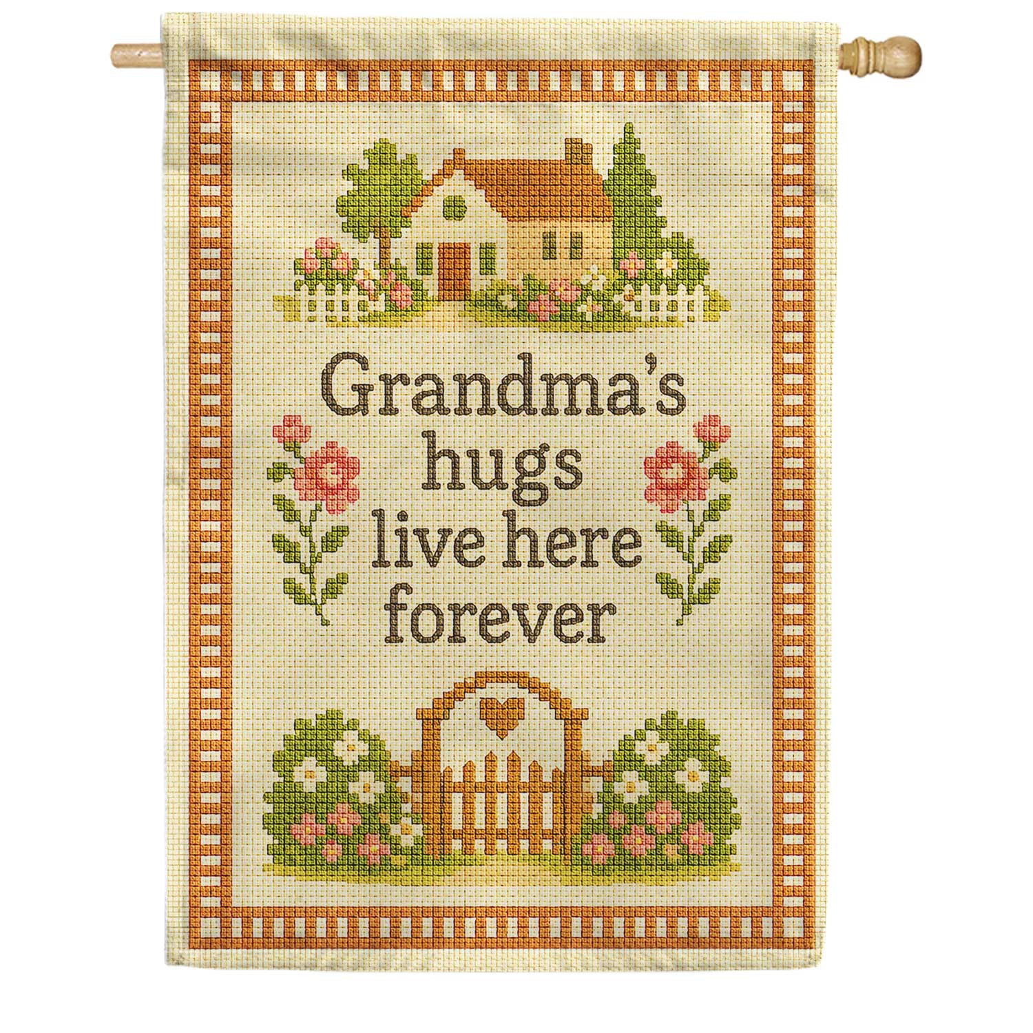Grandma's Hugs Live Here Forever House Flag