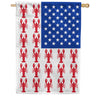 Patriotic American Lobster Stars and Stripes House Flag