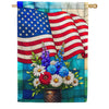Patriotic Stained Glass American Flag House Flag