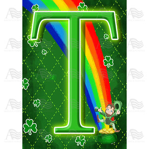 Leprechaun Rainbow Monogram House Flag