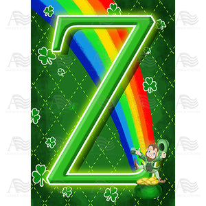 Leprechaun Rainbow Monogram House Flag