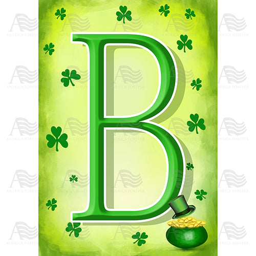 St. Patty's Pot O' Gold Monogram House Flag