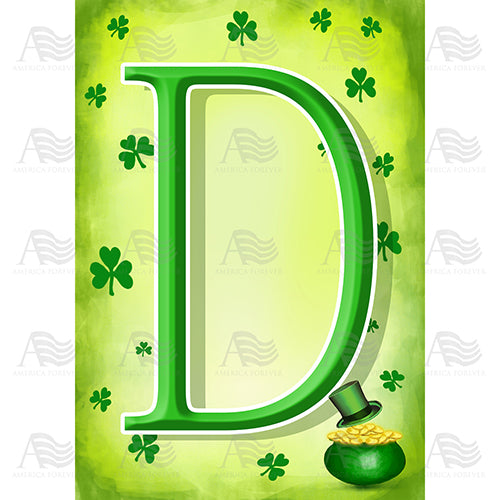 St. Patty's Pot O' Gold Monogram House Flag
