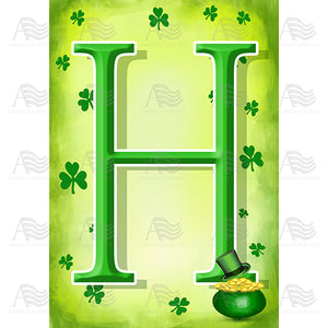 St. Patty's Pot O' Gold Monogram House Flag